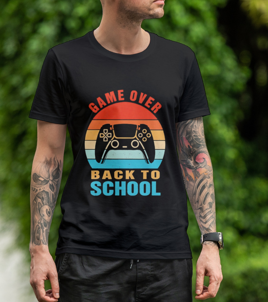 Game Over Back To School Gamer Vintage Controller T-Shirt