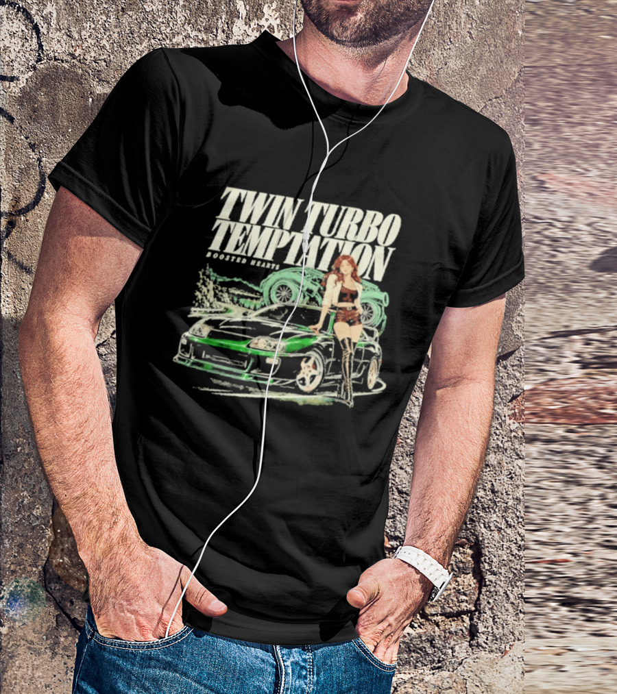 Twin Turbo Temptation Boosted Hearts Car Girl T-Shirt