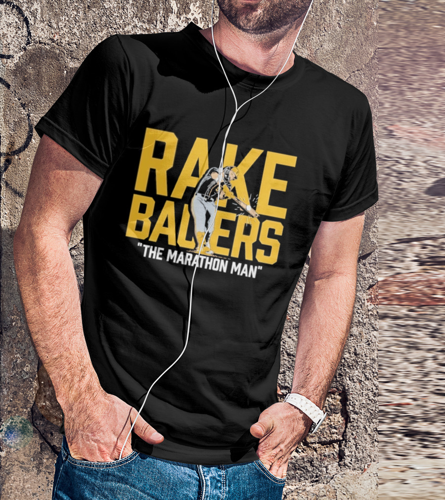 Rake Ballers Marathon Man Baseball Hitter T-Shirt