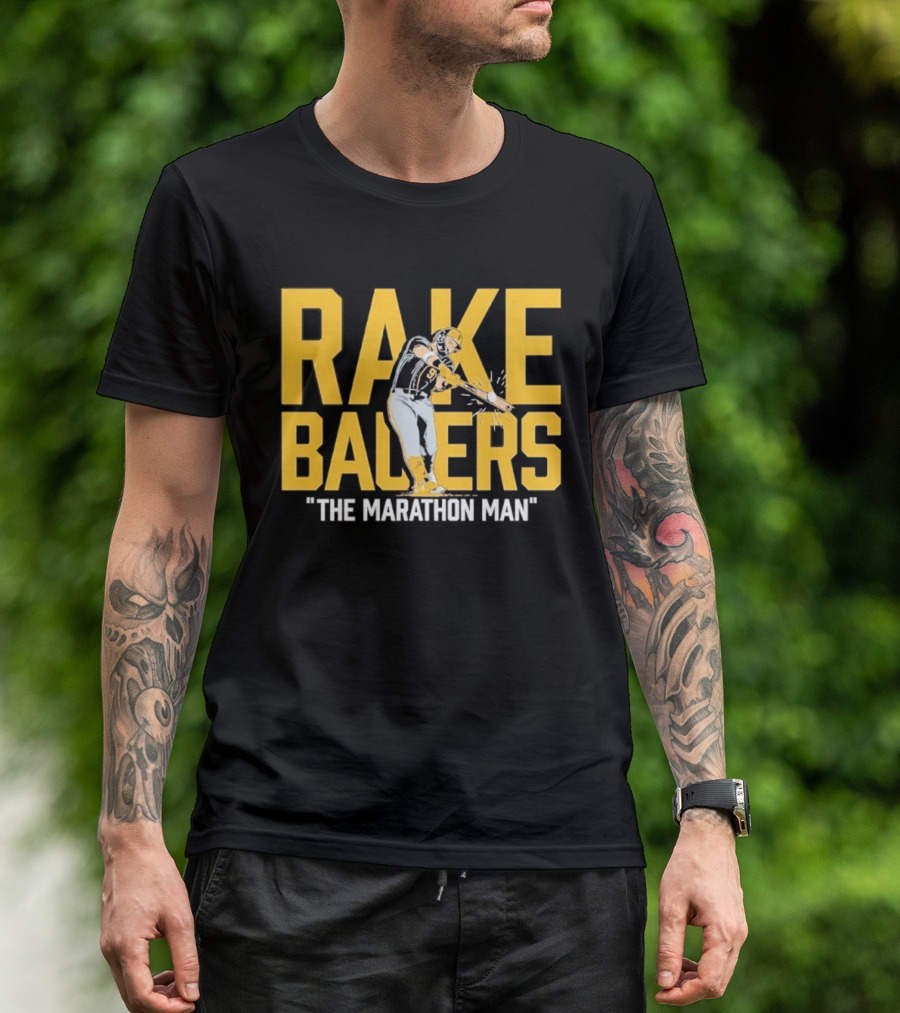 Rake Ballers Marathon Man Baseball Hitter T-Shirt