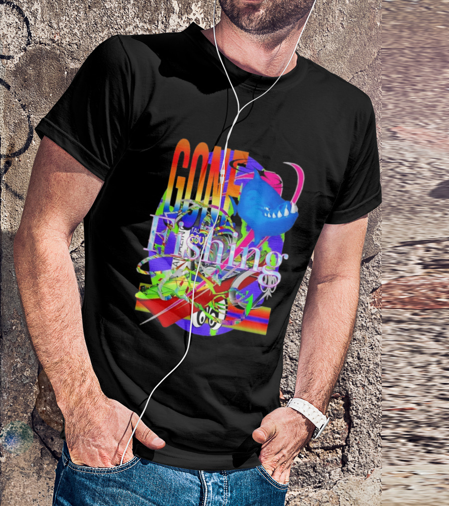 Gone Fishing Amazing Outdoor Adventure Bold Colorful Fish T-Shirt