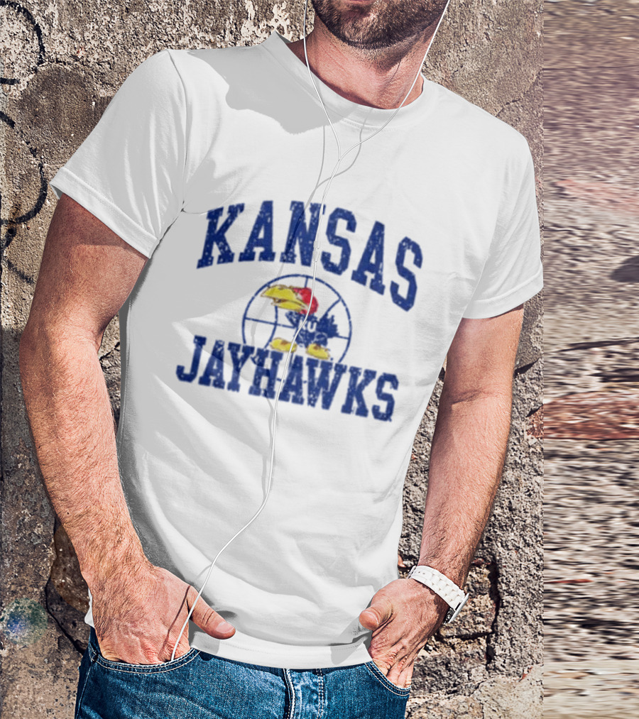Kansas Jayhawks KU Basketball Distressed T-Shirt