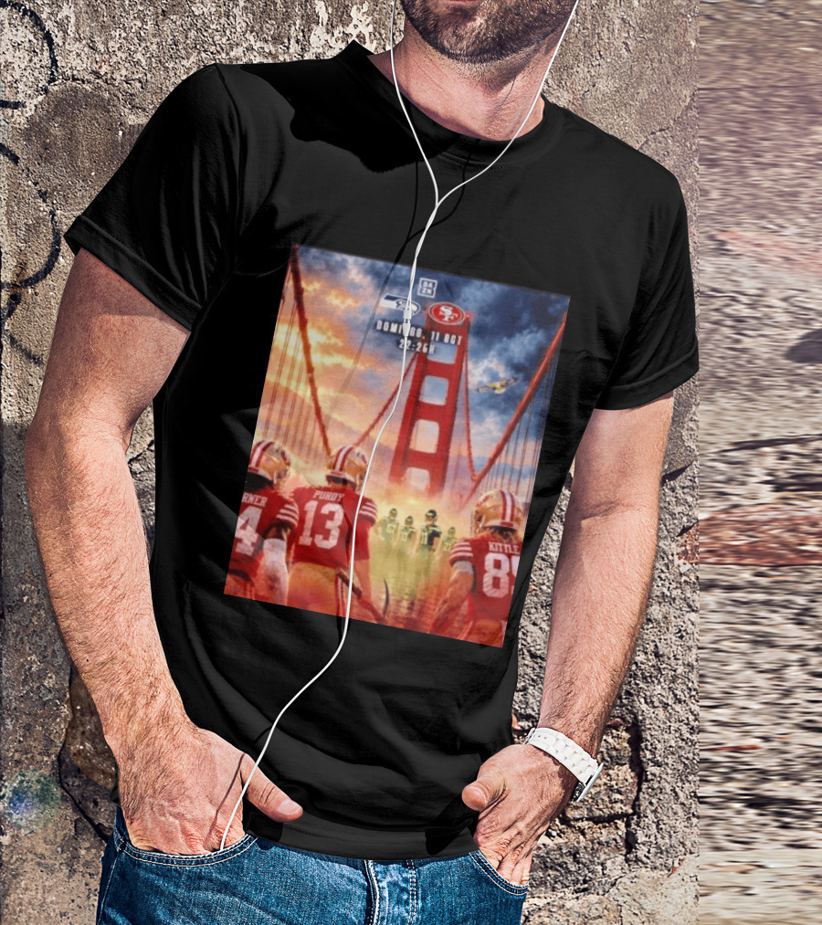 Seattle Seahawks Vs SF 49ers Purdy Kittle Battle Domingueo 11 Oct 22:26H Golden Gate Bridge Showdown T-Shirt