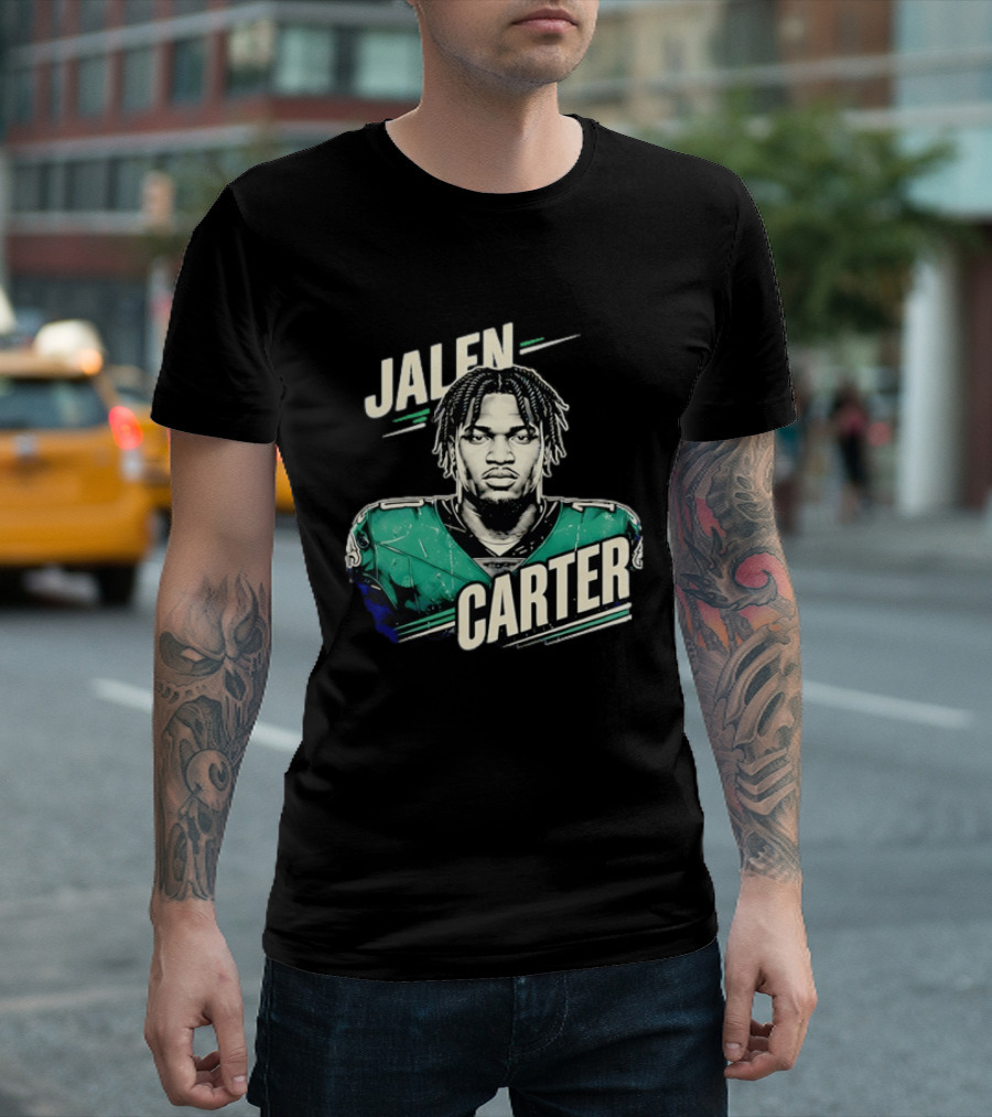 Jalen Carter Philadelphia Eagles Distressed NFL Merchandise T-Shirt