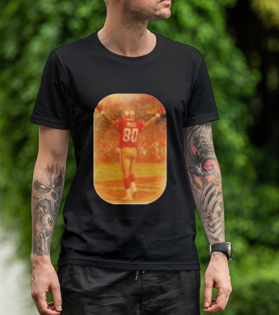 Jerry Rice San Francisco 49ers No 80 Iconic Celebration T-Shirt