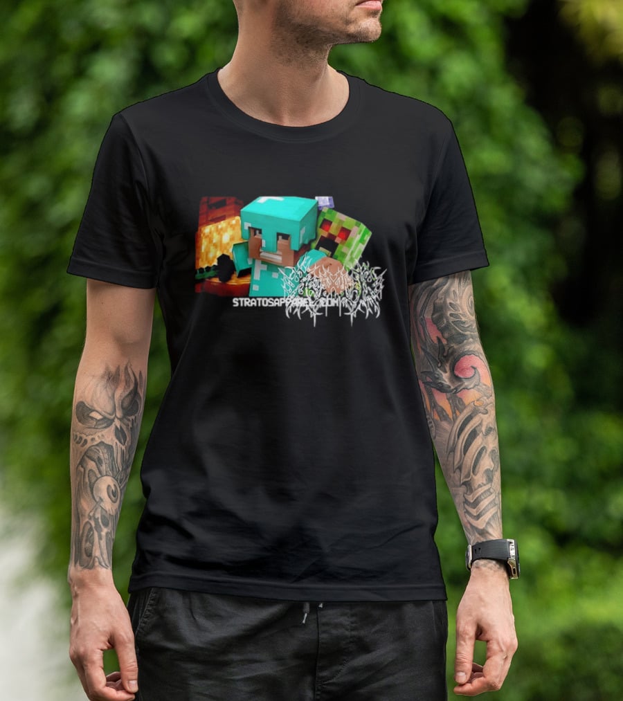Steve Creeper Stratosapien Death Metal Gaming Battle Scene T-Shirt