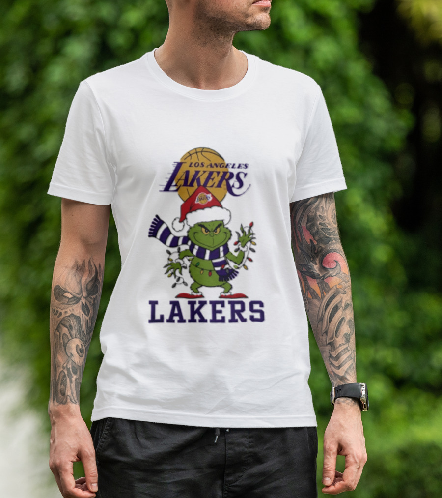 Grinch Los Angeles Lakers Christmas 2026 Holiday Magic T-Shirt