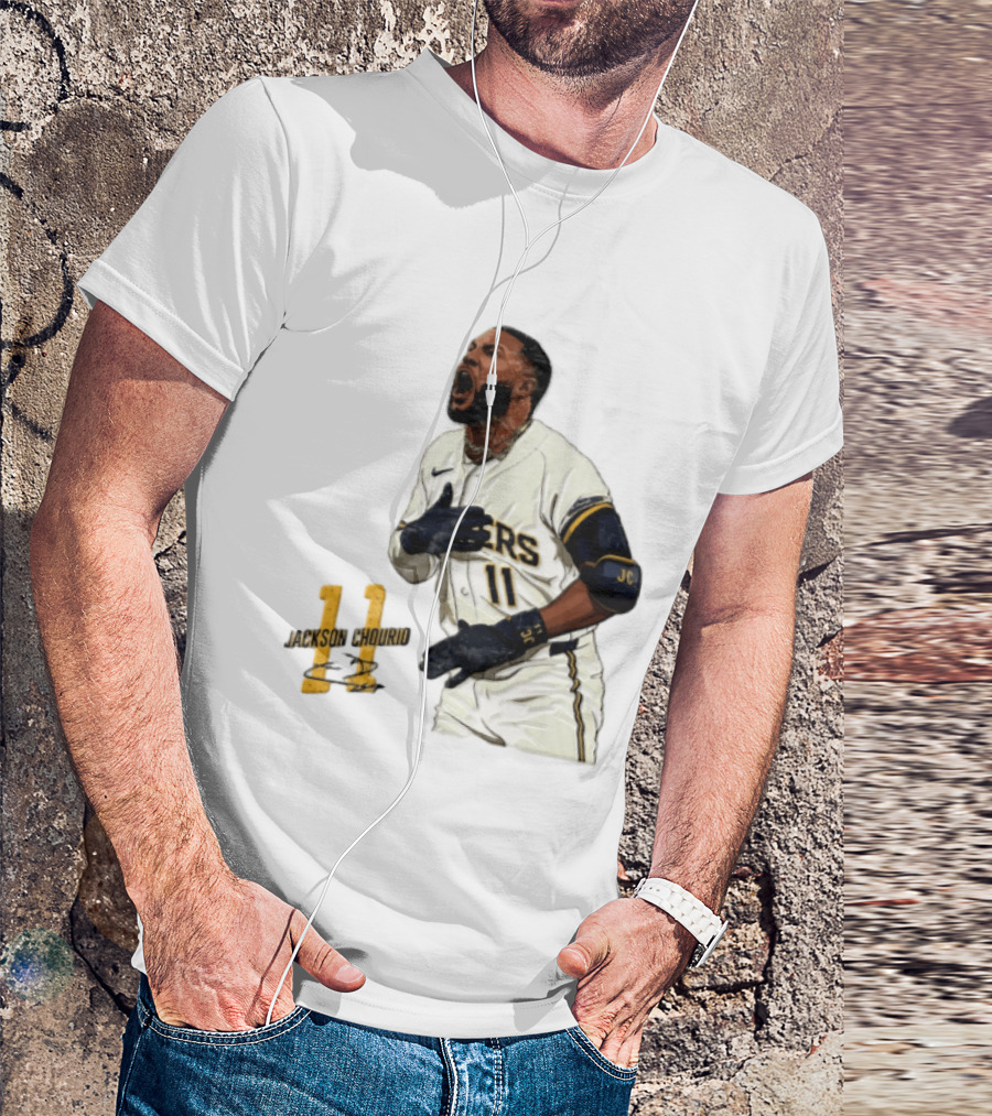 Jackson Chourio 11 Brewers Baseball Player Celebration T-Shirt