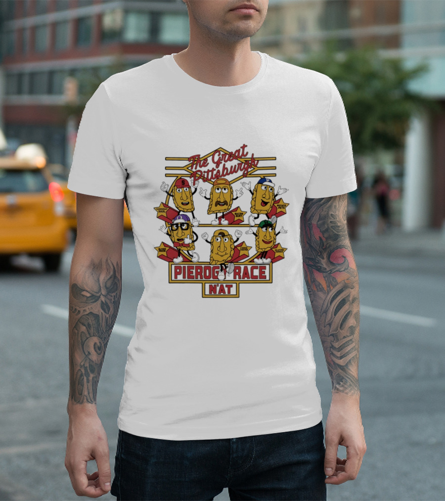 The Great Pittsburgh Pierogi Race With Sauerkraut Saul And Cheese Chester T-Shirt