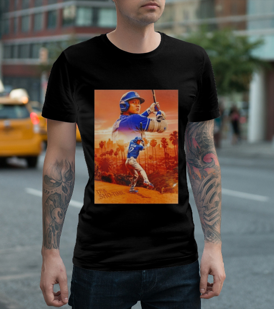 Shohei Ohtani Los Angeles Dodgers It's Sho Time Baseball Legend Urban Sunset T-Shirt