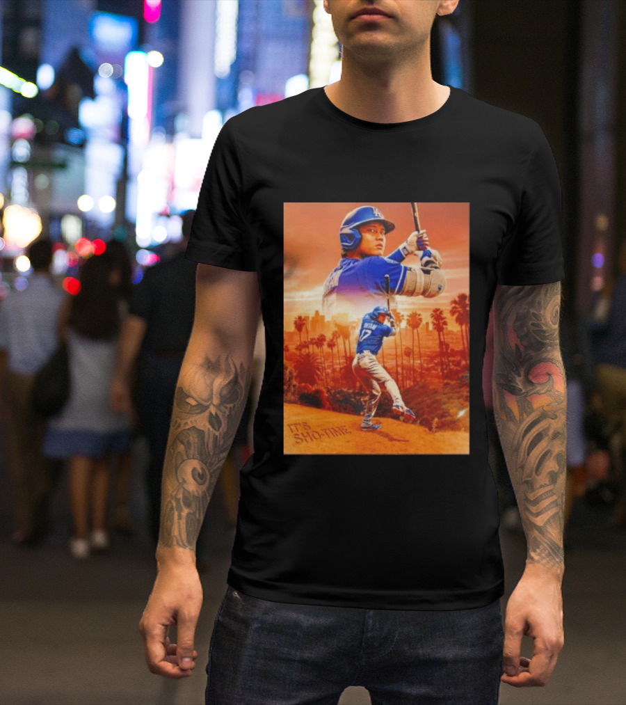 Shohei Ohtani Los Angeles Dodgers It's Sho Time Baseball Legend Urban Sunset T-Shirt