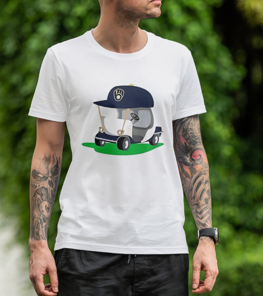 Milwaukee Brewers Golf Cart MLB Baseball Cap Logo Accessory T-Shirt