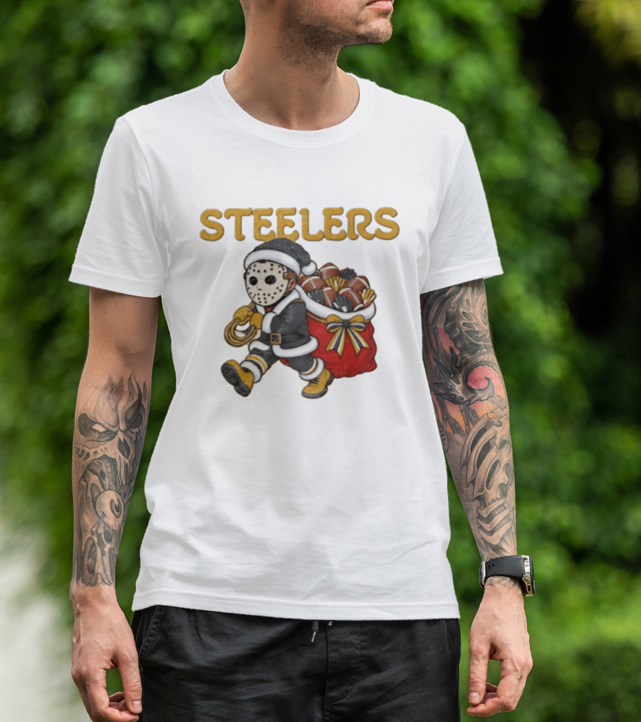 Pittsburgh Steelers Christmas Santa Jason Football T-Shirt