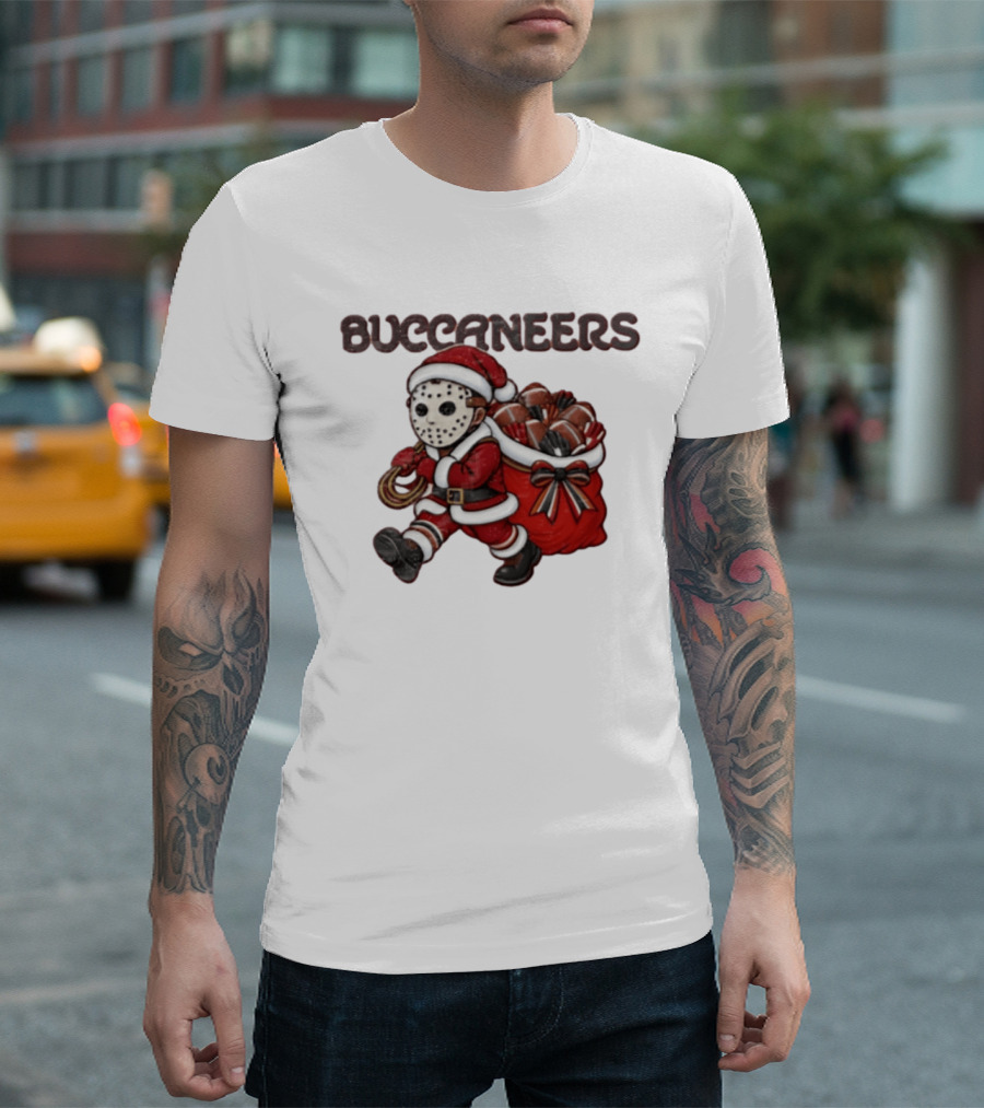 Buccaneers Football Christmas Masked Santa T-Shirt
