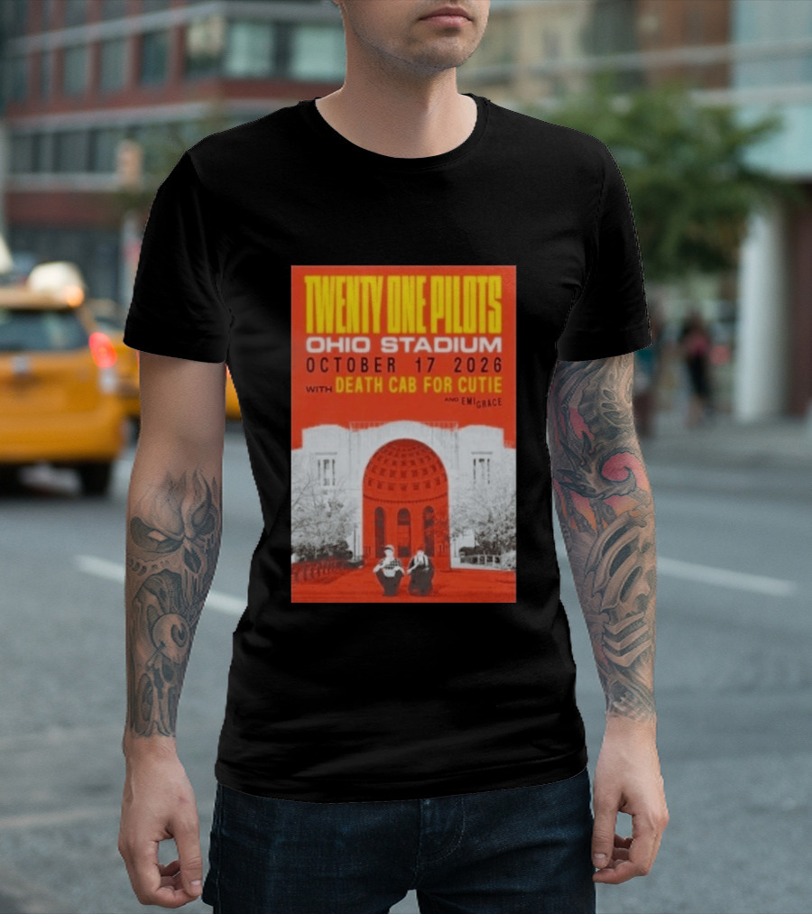 Twenty One Pilots Ohio Stadium October 17 2026 Concert With Death Cab For Cutie And Emigrace T-Shirt