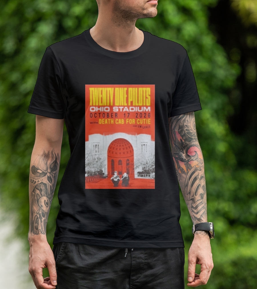 Twenty One Pilots Ohio Stadium October 17 2026 Concert With Death Cab For Cutie And Emigrace T-Shirt