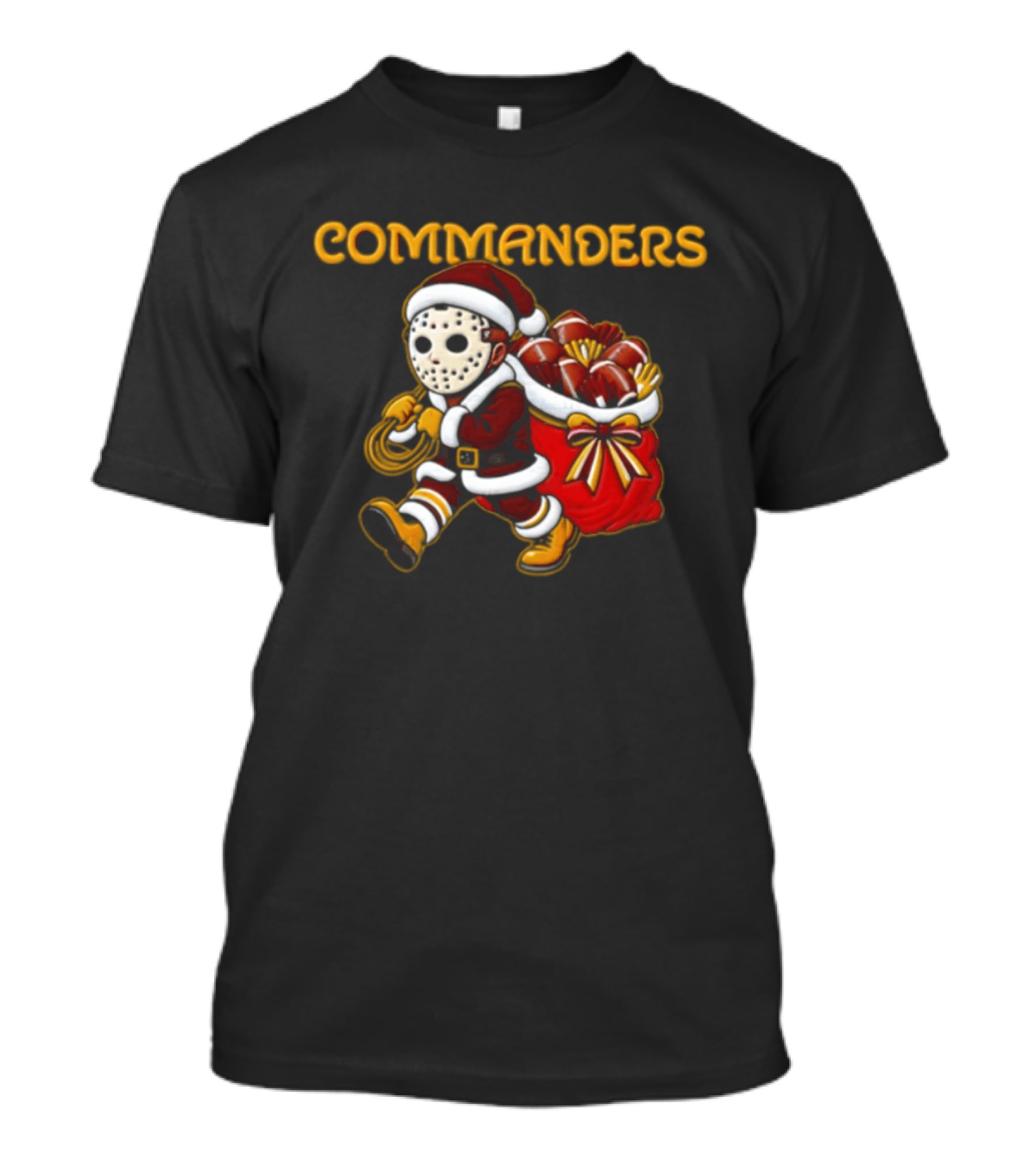 Commanders Santa Football Christmas Horror T-Shirt