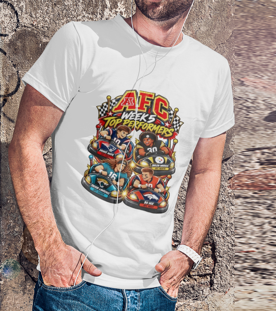 AFC Week 5 Top Performers Drake Maye Jaylen Warren Trevor Lawrence And Bo Nix T-Shirt