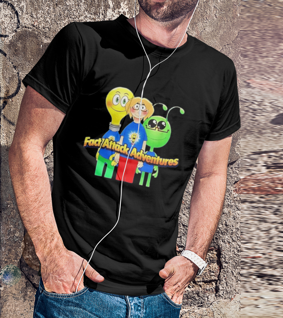 Fact Attack Adventures Cartoon Characters T-Shirt