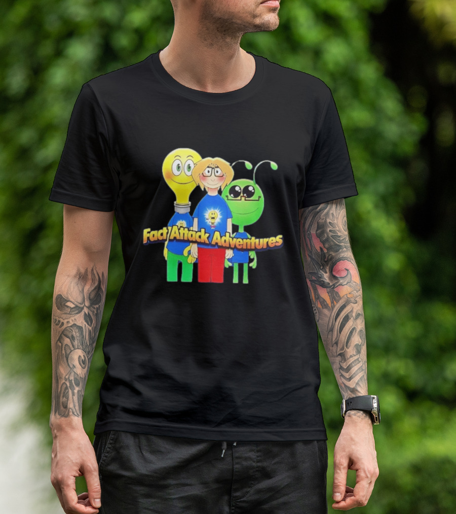 Fact Attack Adventures Cartoon Characters T-Shirt
