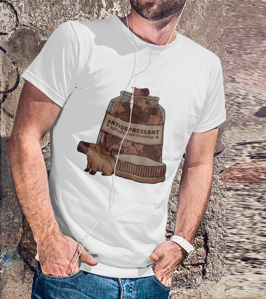 Antidepressant Happy Capybaras Jar Capybara T-Shirt