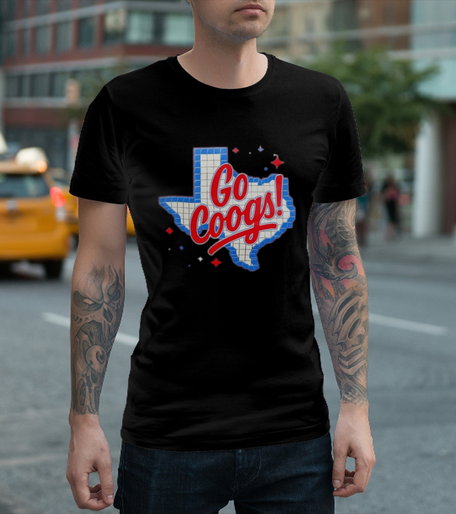 Go Coogs Houston Cougars Texas State Map T-Shirt