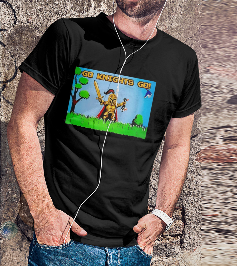 Go Knights Go Pixel Knight 8 Bit Gaming T-Shirt