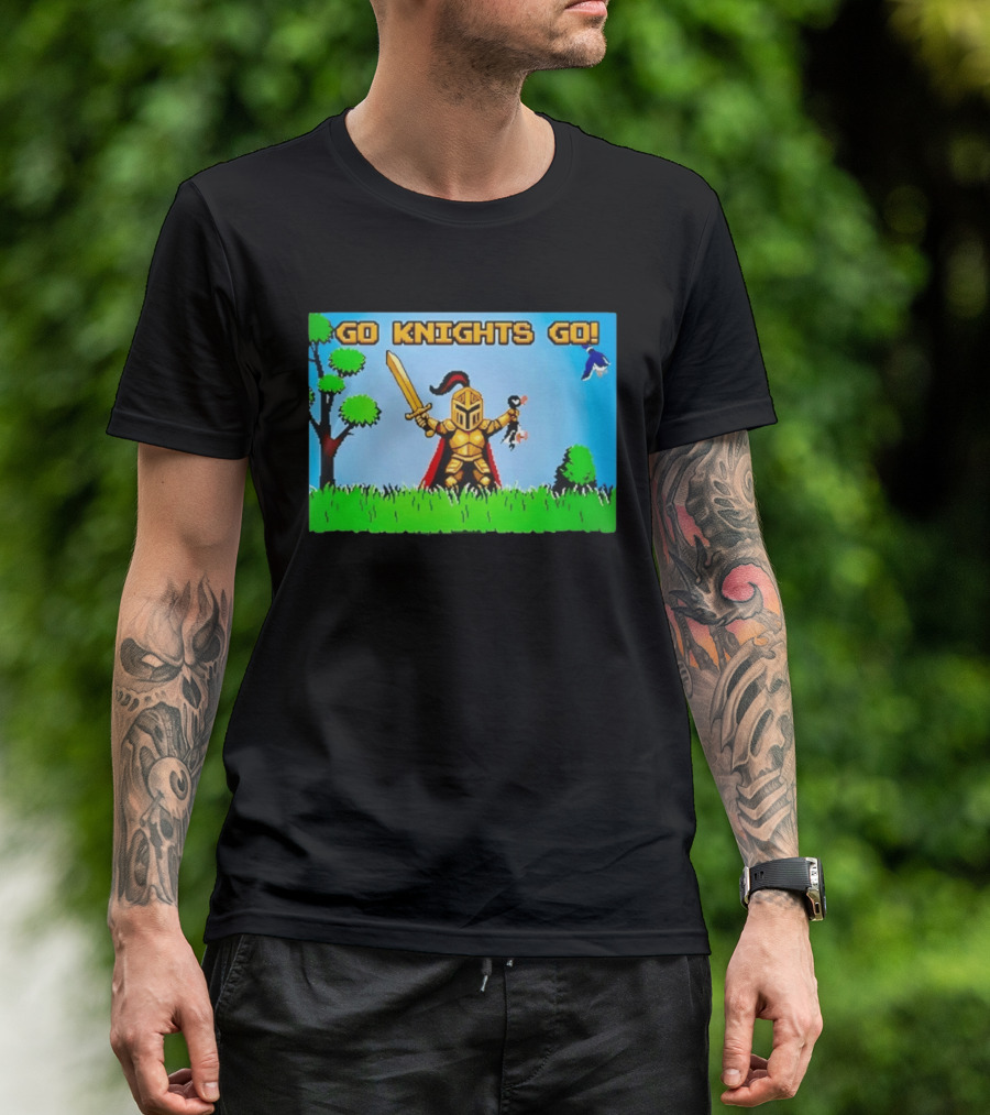Go Knights Go Pixel Knight 8 Bit Gaming T-Shirt