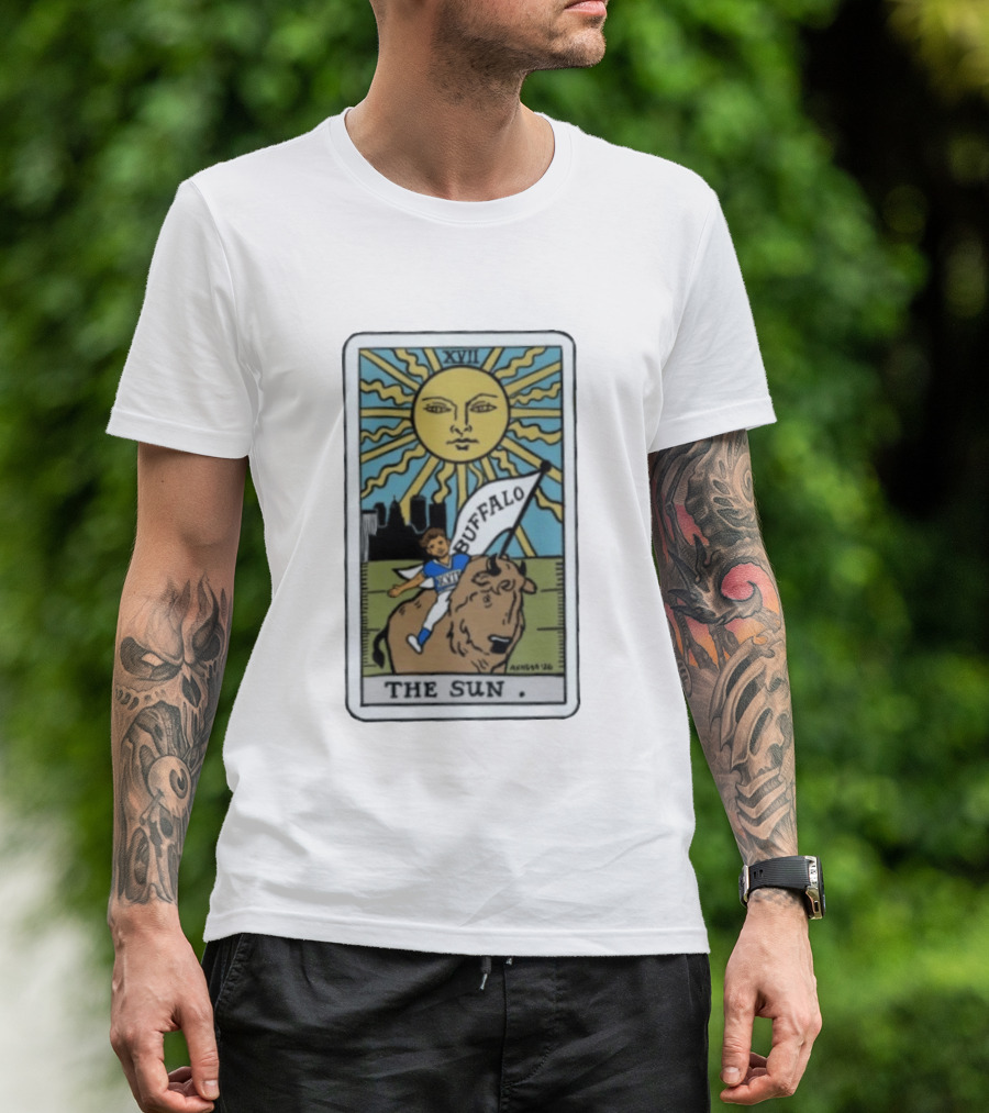 Buffalo Bills The Sun Tarot Card XVII T-Shirt