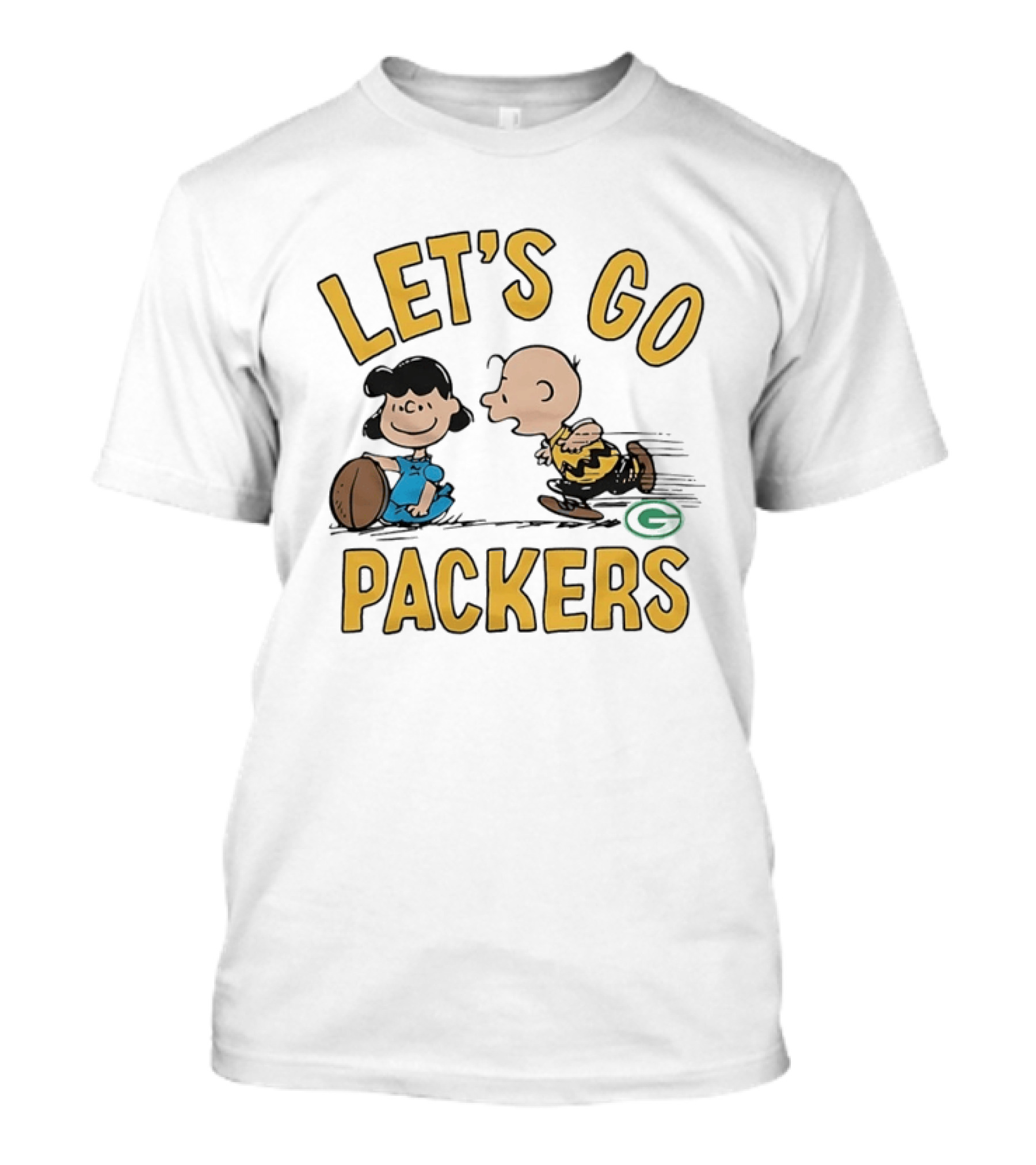 Charlie Brown And Lucy Let’s Go Green Bay Packers T-Shirt
