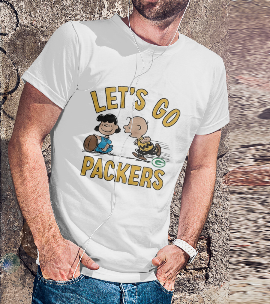 Charlie Brown And Lucy Let’s Go Green Bay Packers T-Shirt