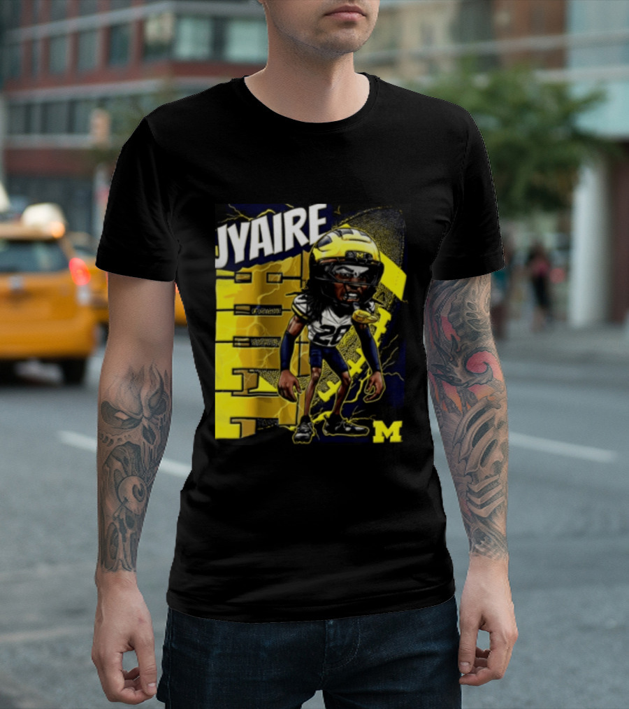 Jyaire Hill Michigan Wolverines Football Player Caricature T-Shirt