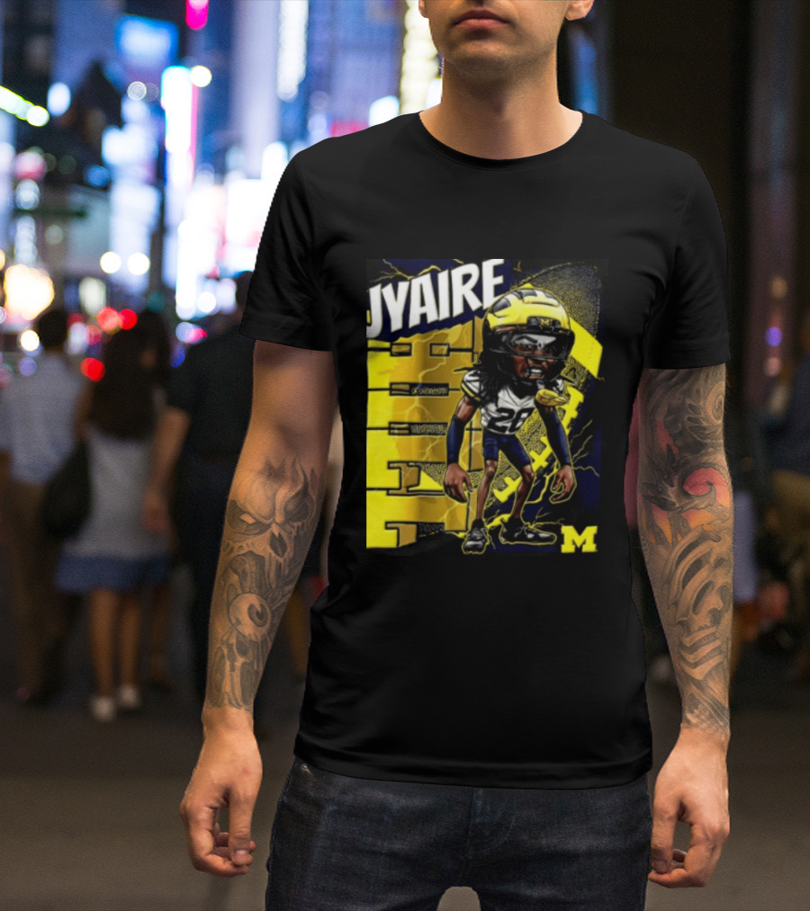 Jyaire Hill Michigan Wolverines Football Player Caricature T-Shirt