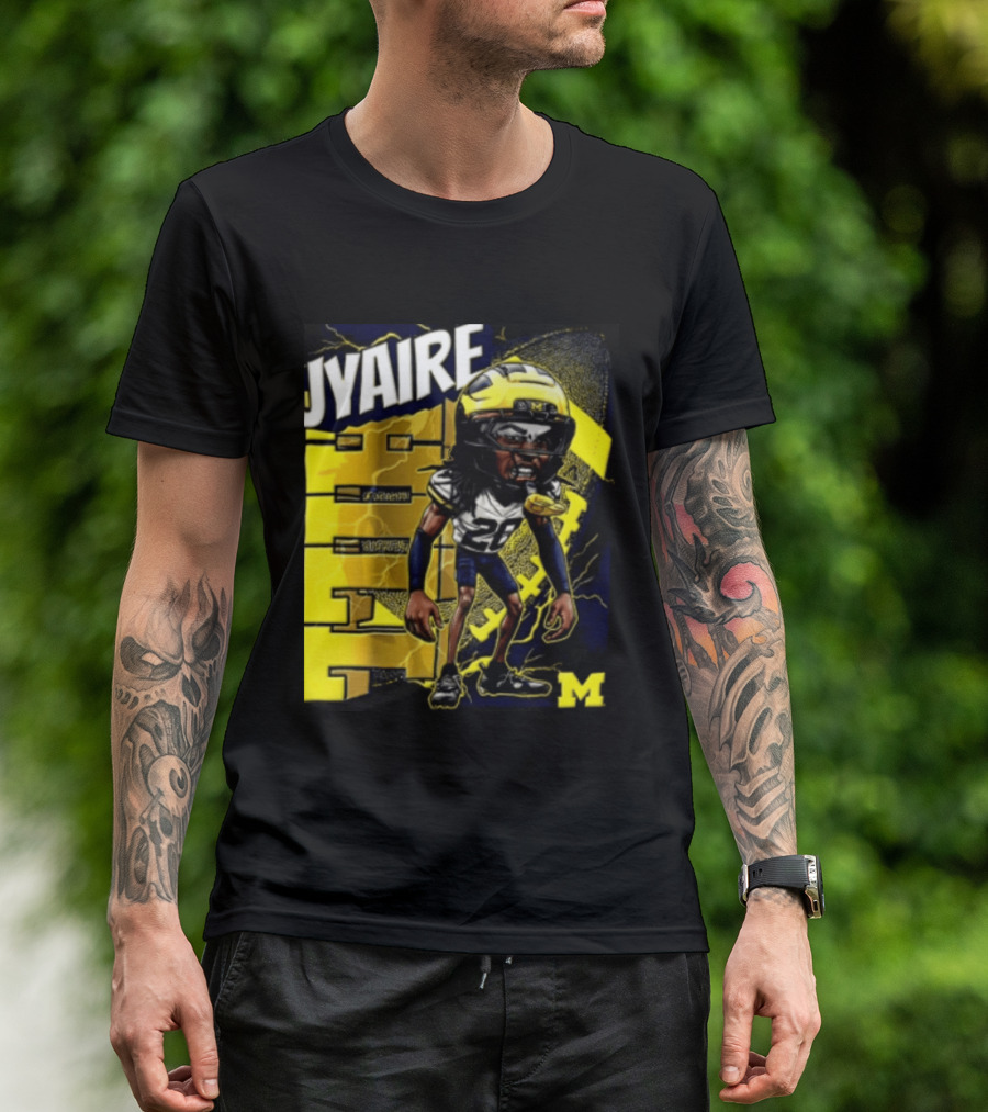 Jyaire Hill Michigan Wolverines Football Player Caricature T-Shirt