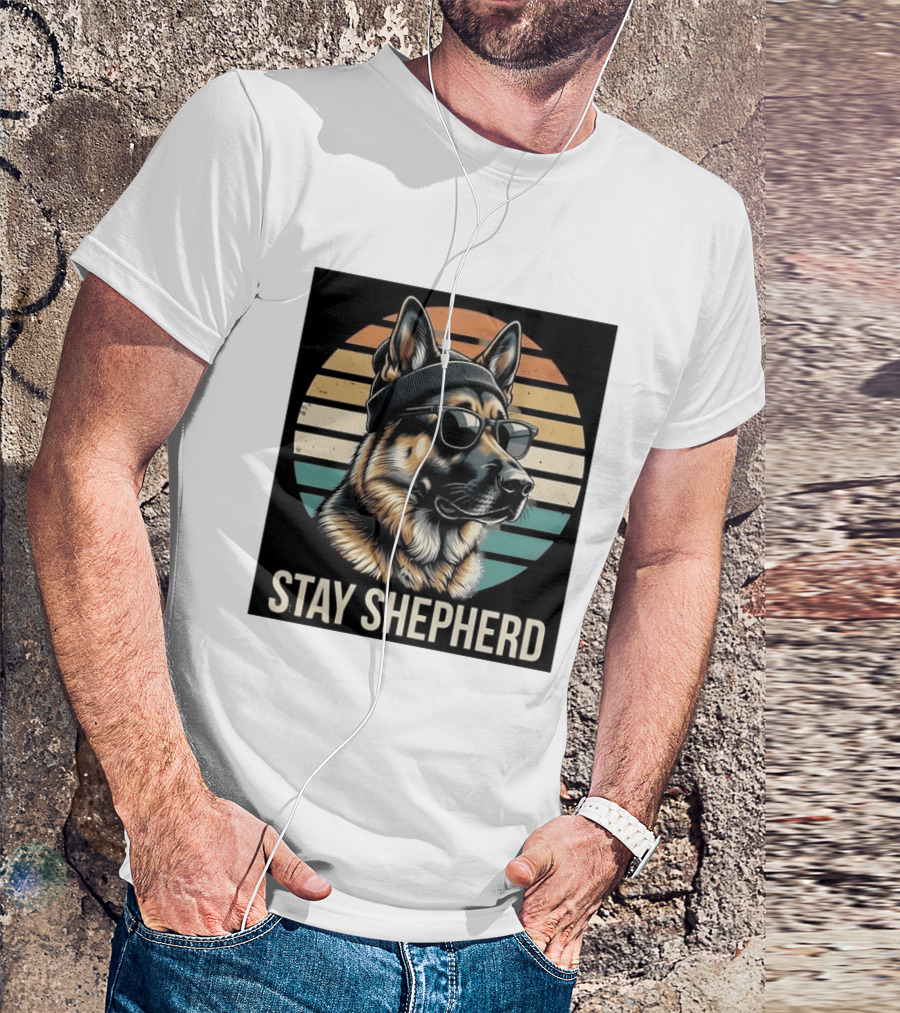 German Shepherd Dog Sunset Stay Shepherd T-Shirt