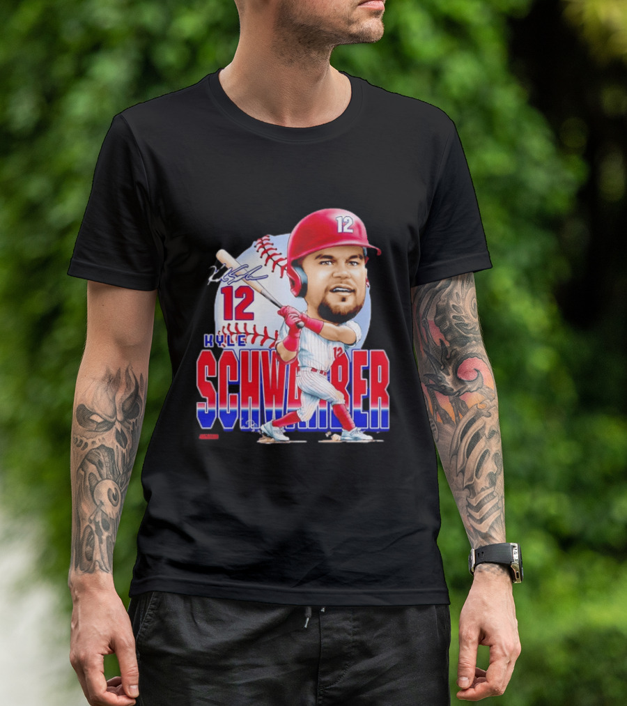Kyle Schwarber 12 Philadelphia Phillies Caricature T-Shirt