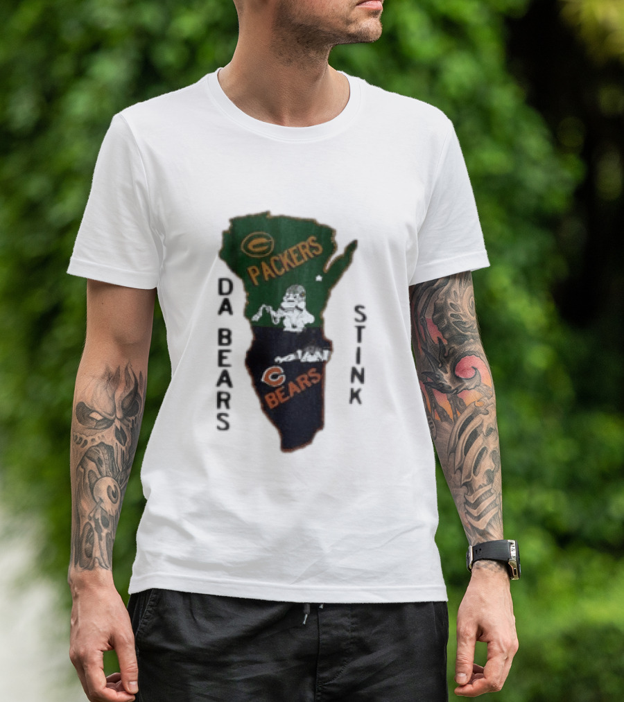 Green Bay Packers And Chicago Bears Da Bears Stink Rivalry T-Shirt