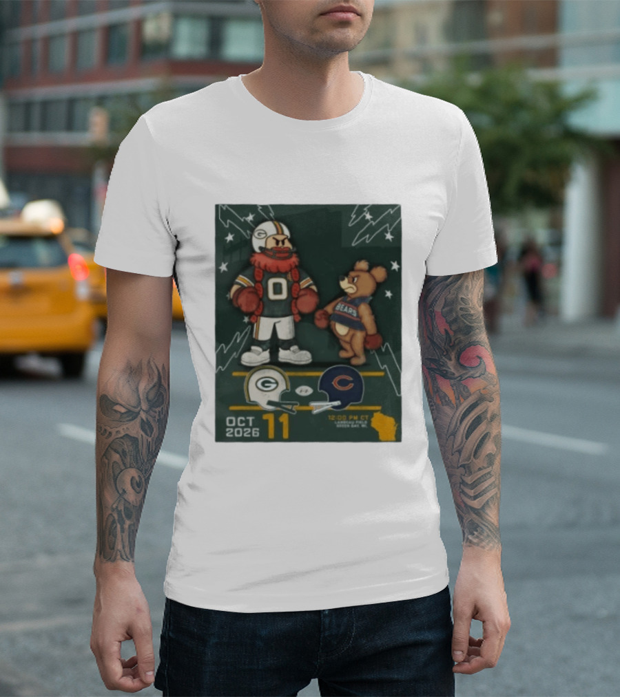 Green Bay Packers Vs Chicago Bears October 11 2026 Lambeau Field Game T-Shirt