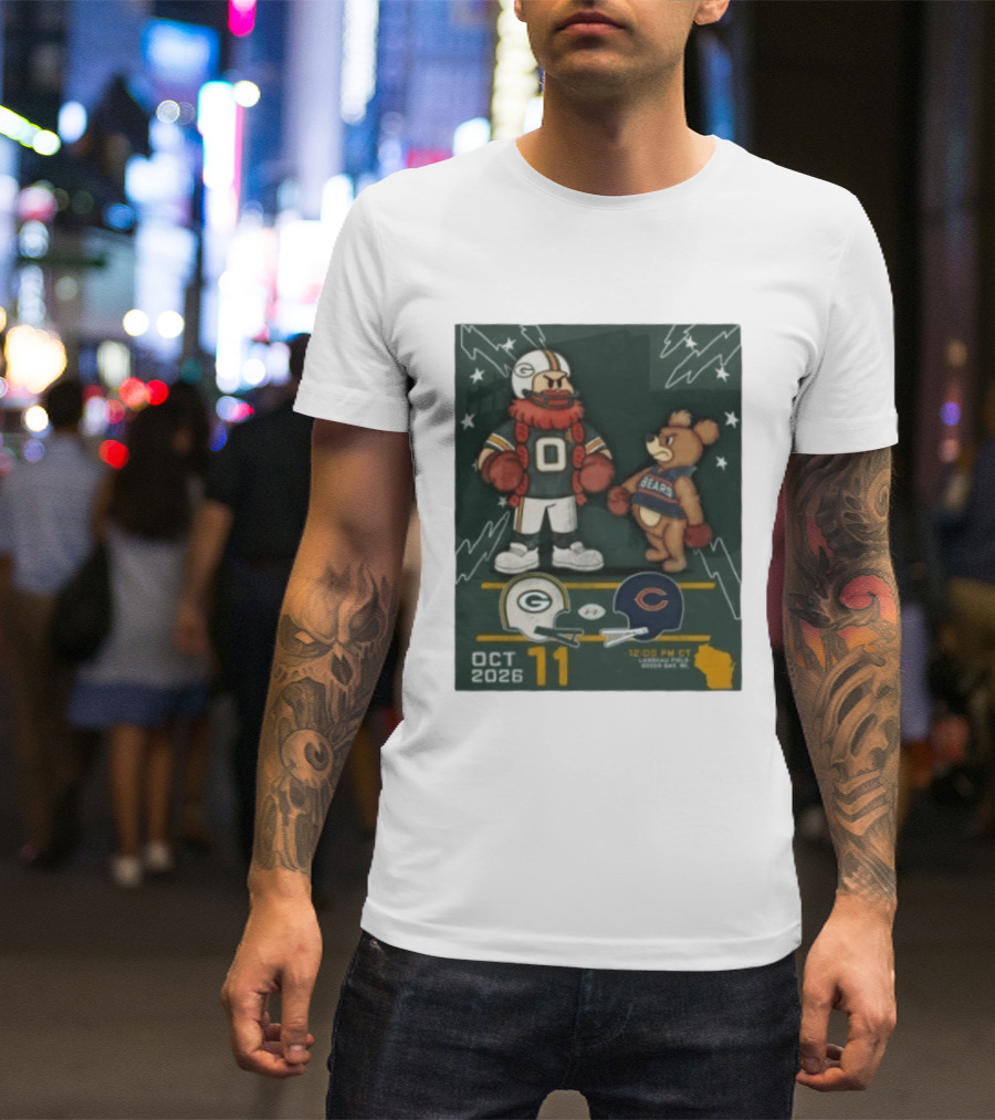 Green Bay Packers Vs Chicago Bears October 11 2026 Lambeau Field Game T-Shirt