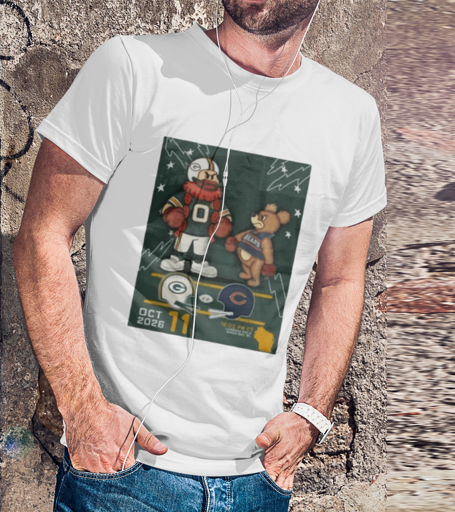 Green Bay Packers Vs Chicago Bears October 11 2026 Lambeau Field Game T-Shirt