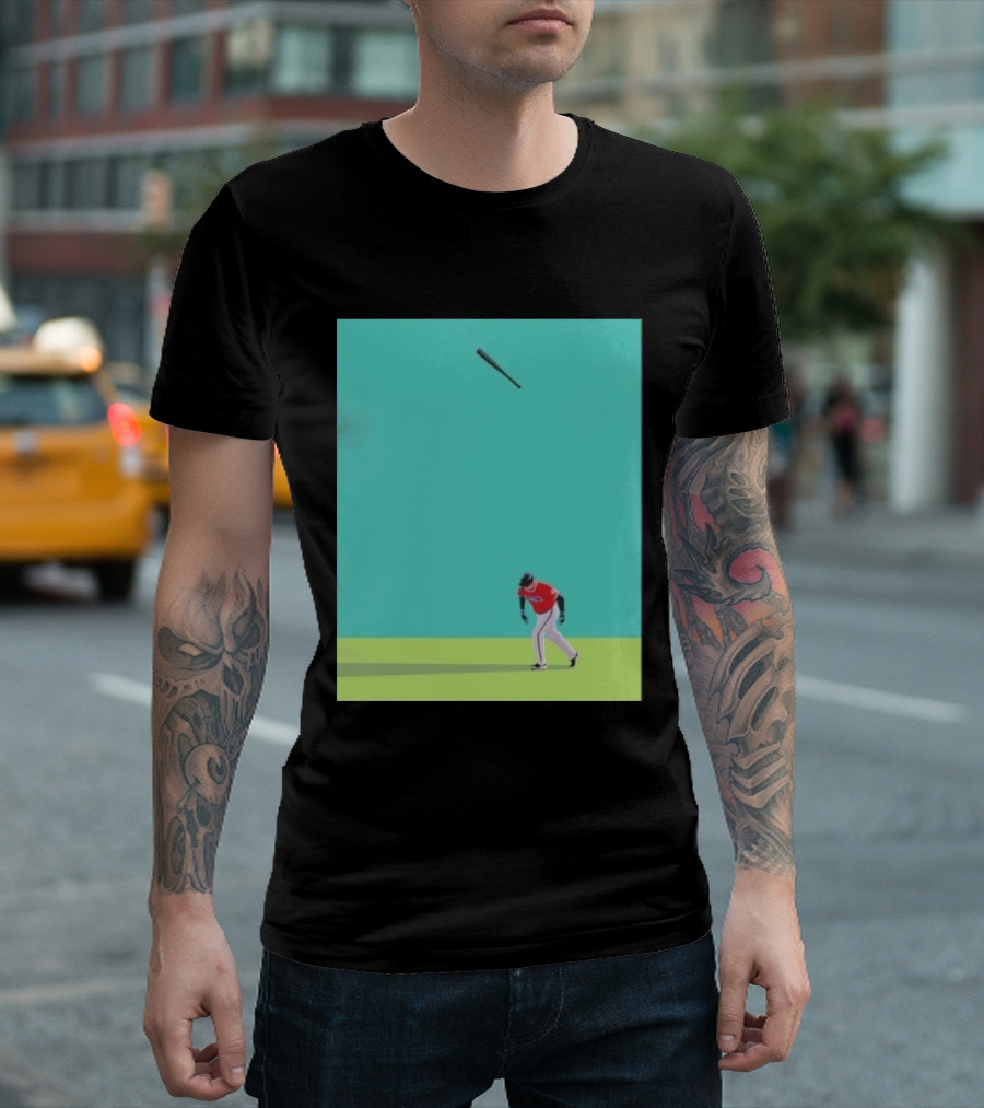 Minimalist Baseball Player Bat Flip Batter T-Shirt