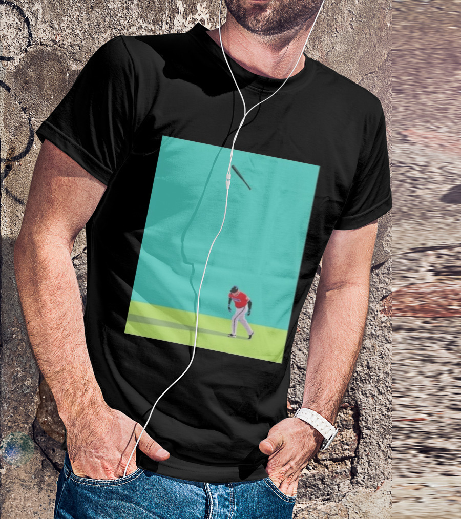 Minimalist Baseball Player Bat Flip Batter T-Shirt