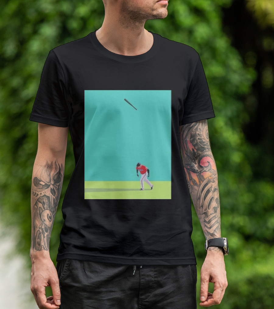 Minimalist Baseball Player Bat Flip Batter T-Shirt