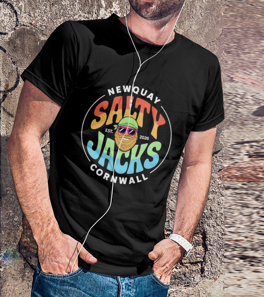 Newquay Salty Jacks Est 2026 Cornwall Coastal T-Shirt