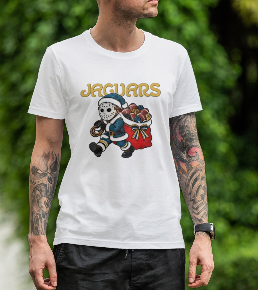 Jacksonville Football Christmas Horror Santa T-Shirt
