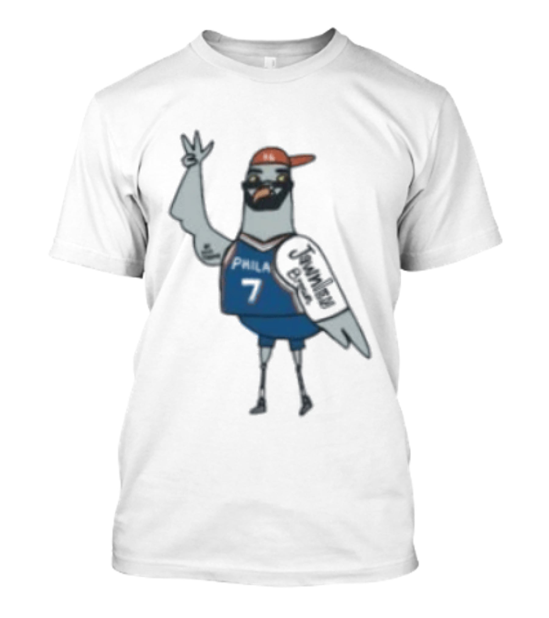 Jawn Brown Philadelphia 76ers No 7 Pigeon T-Shirt