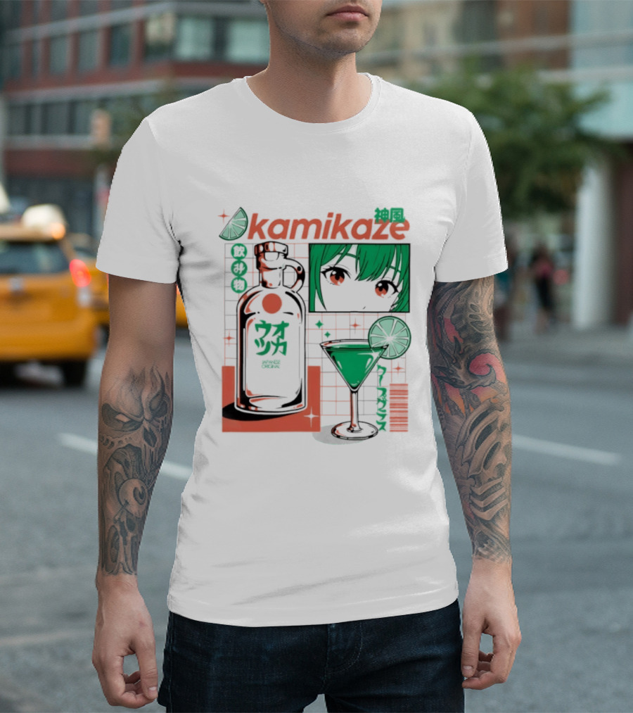 Kamikaze Japanese Original Cocktail Anime T-Shirt