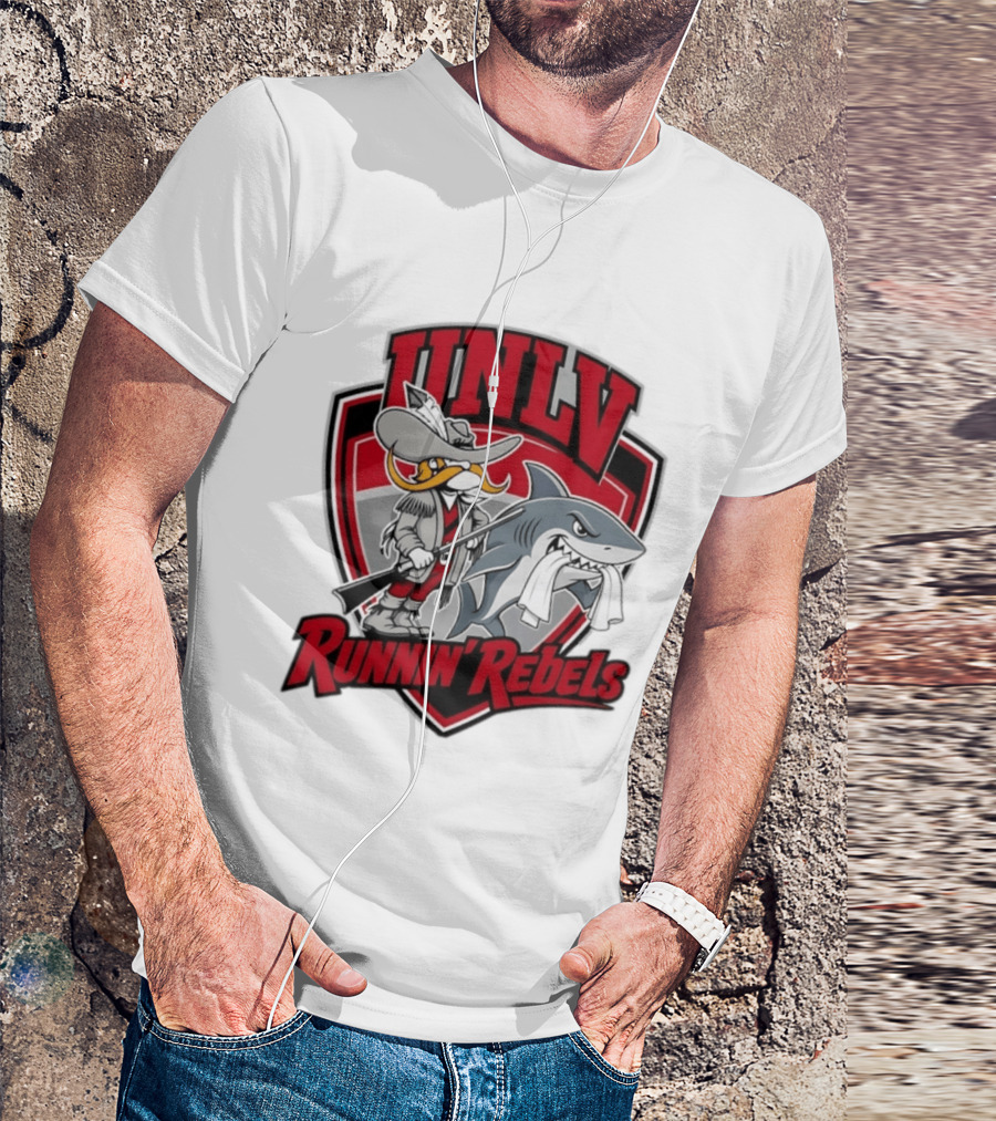 UNLV Runnin Rebels Mascot Shark And Gunslinger NCAA College Basketball T-Shirt