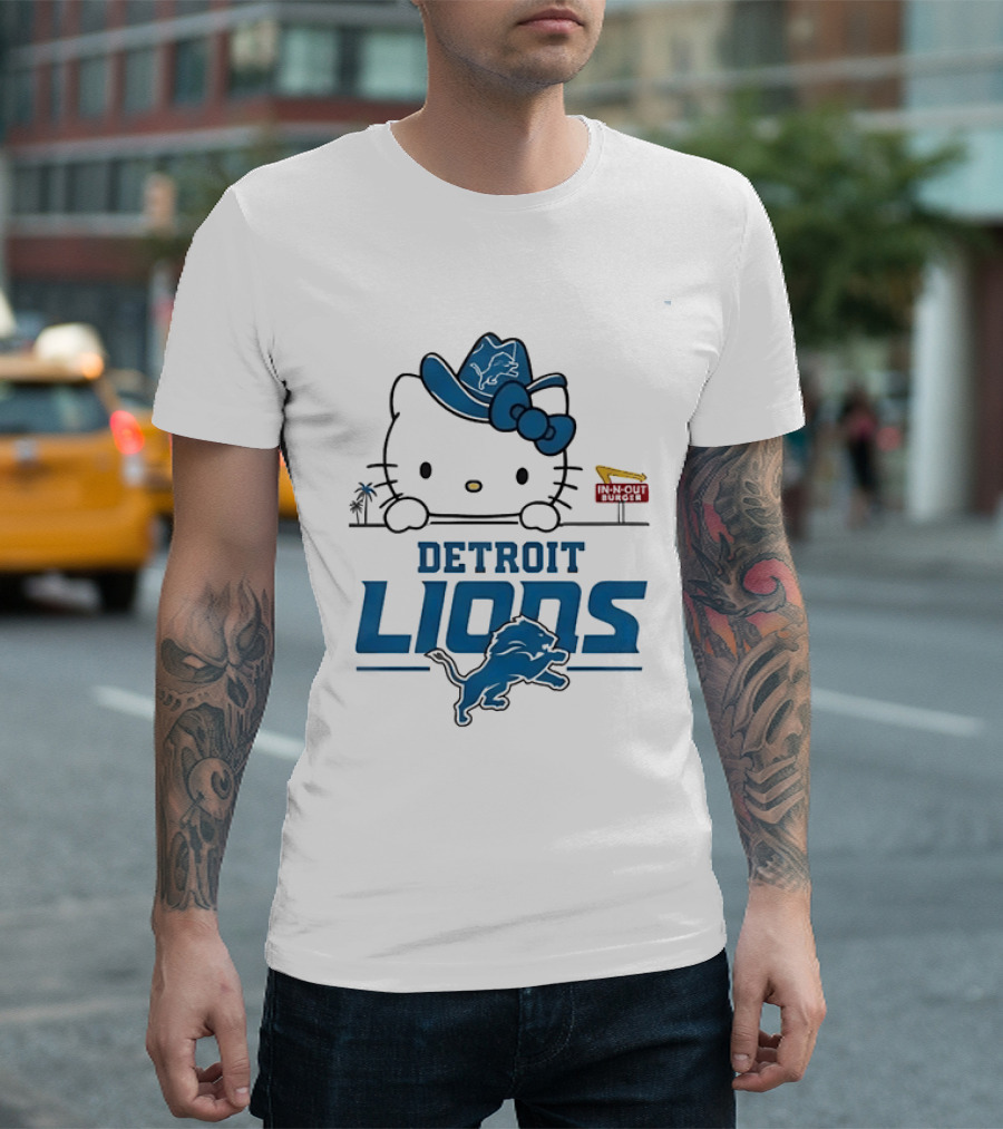 Detroit Lions Hello Kitty In N Out Burger T-Shirt