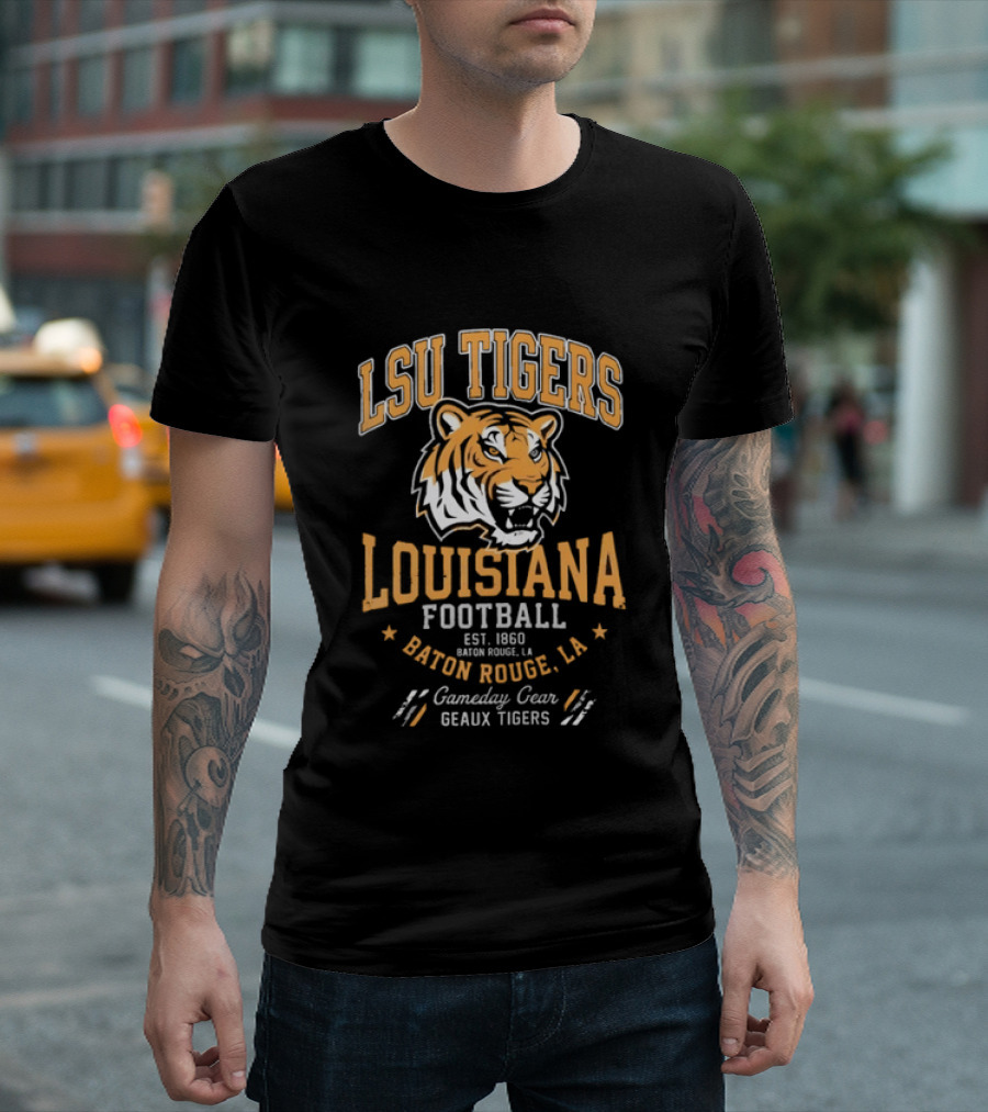 LSU Tigers Louisiana Football Baton Rouge Gameday Gear Geaux Tigers Est 1860 T-Shirt